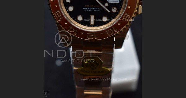GMT Master II 126715 CHNR Gain Weight Gold Factory 1:1 Best Edition Black Dial on RG Bracelet VR3285 CHS