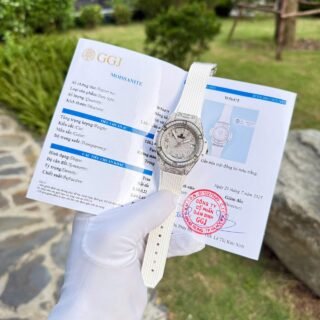 Hublot Big Bang One Click White Imitation Watches Custom Full Moissanite Diamonds 39mm - Đồng Hồ Replica 1:1