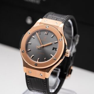 Hublot Classic Fusion King Gold Gray Dial Replica Watch JJF Factory 38mm - Đồng Hồ Replica 1:1