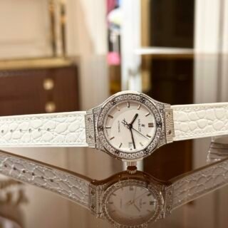 Hublot Classic Fusion Replica 1:1 Watch White Diamond HBF 38mm - Đồng Hồ Replica 1:1