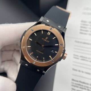 Hublot Fake Watch Classic Fusion Ceramic Rubber Strap HB Factory 42mm - Đồng Hồ Replica 1:1