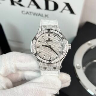 Hublot Replica 1:1 Watch Full Moissanite Diamond White HBF 38mm - Đồng Hồ Replica 1:1