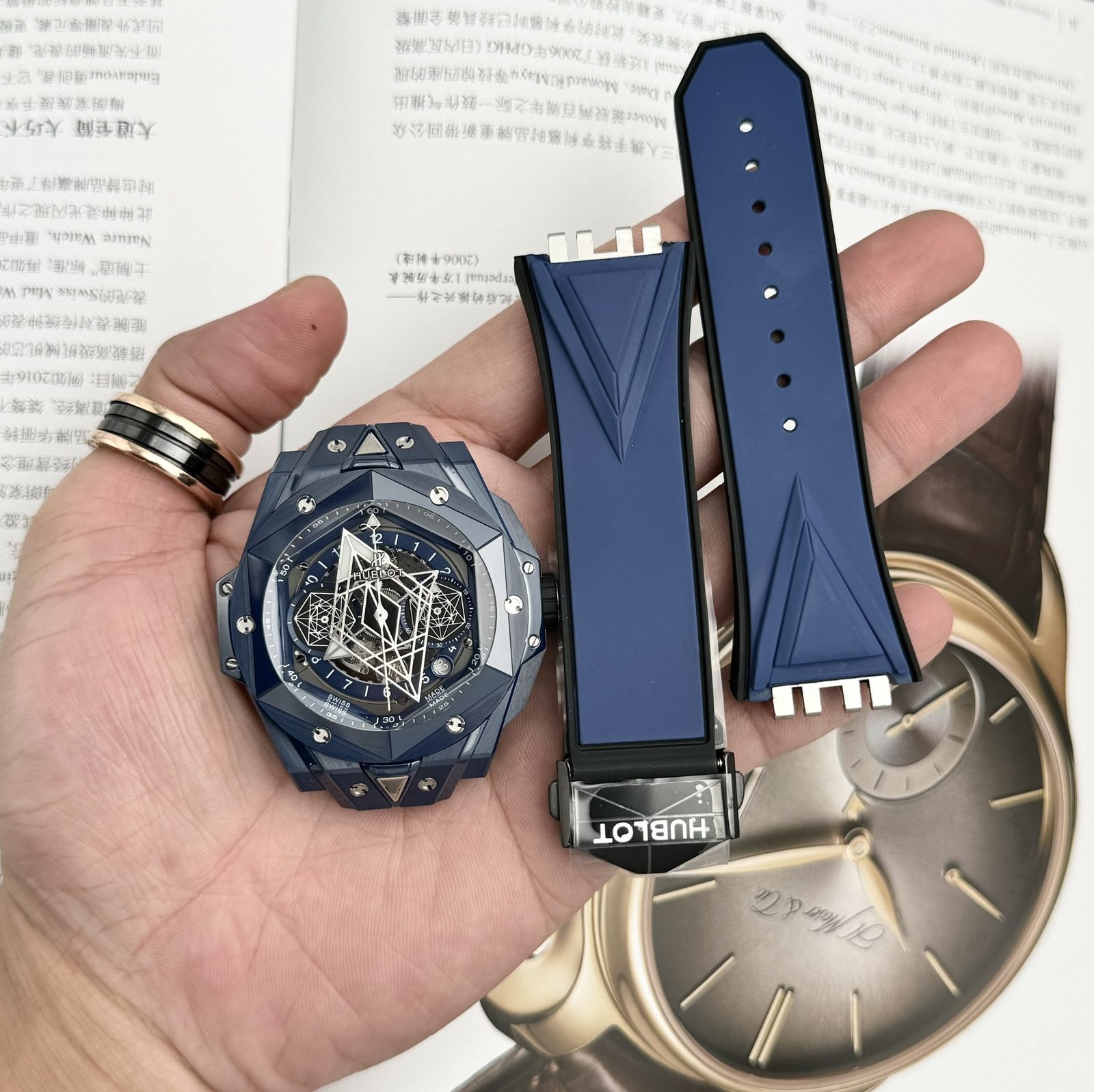 Hublot Replica Watch Big Bang Sang Bleu II Blue Ceramic BBF Factory 45mm - Đồng Hồ Replica 1:1