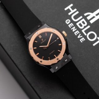 Hublot Replica Watch Ceramic Demi Rose Rubber Strap 42mm - Đồng Hồ Replica 1:1