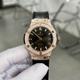 Hublot Replica Watch Classic Fusion King Gold With Diamonds Case HB Factory 38mm - Đồng Hồ Replica 1:1