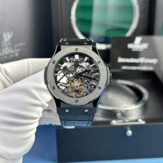 Hublot Replica Watch Classic Fusion Skeleton Tourbillon Black Ceramic 45mm - Đồng Hồ Replica 1:1