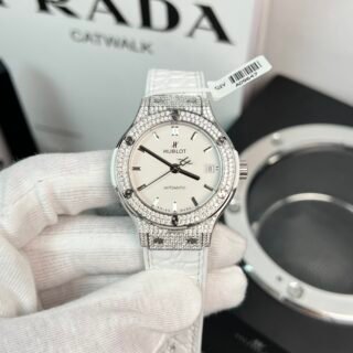 Hublot Replica Watch Full Moissanite Diamond White HB Factory 38mm - Đồng Hồ Replica 1:1