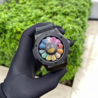 Hublot Replica Watch Takashi Murakami Rainbow Ceramic Rubber Strap 45mm - Đồng Hồ Replica 1:1