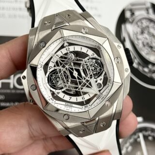 Hublot Replica Watches Big Bang Sang Bleu II Titanium White Dial BBF 45mm - Đồng Hồ Replica 1:1