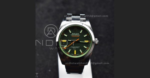 Milgauss 116400 GV Real Green Sapphire 904L SS VSF 1:1 Best Edition Black Dial on 904L SS Bracelet SA3131