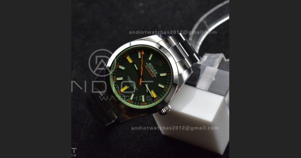 Milgauss 116400 GV Real Green Sapphire 904L SS VSF 1:1 Best Edition Black Dial on 904L SS Bracelet SA3131