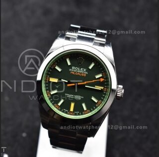 Milgauss 116400 GV Real Green Sapphire 904L SS VSF 1:1 Best Edition Black Dial on 904L SS Bracelet SA3131