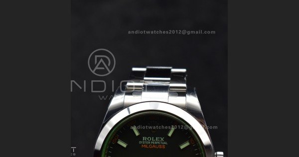 Milgauss 116400 GV Real Green Sapphire 904L SS VSF 1:1 Best Edition Black Dial on 904L SS Bracelet SA3131
