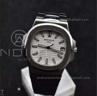 Nautilus 5711/1A 3KF 1:1 Best Edition White Textured Dial on SS Bracelet A324 Super Clone V2