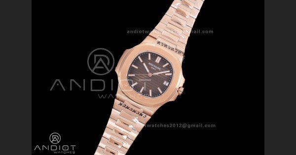 Nautilus 5711/1R RG BBF 1:1 Best Edition Brown Textured Dial on RG Bracelet DD324 Super Clone