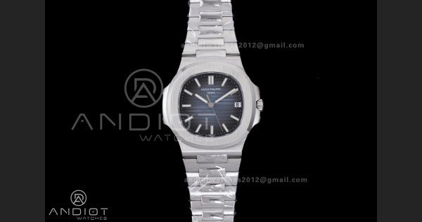 Nautilus 5711 DDF 1:1 Best Edition Old Blue Textured Dial on SS Bracelet DD324 Super Clone