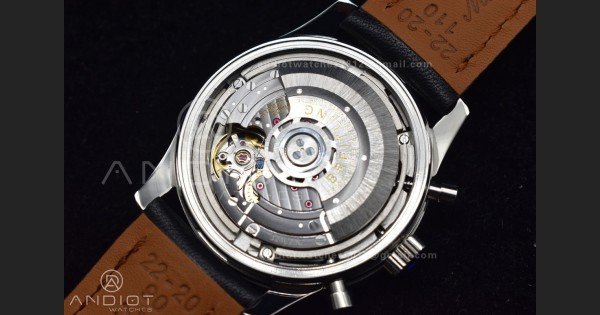 Navitimer 1 SS 43mm BLS 1:1 Best Edition Black Dial on Leather Bracelet A7750