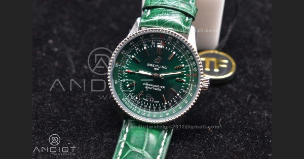 Navitimer 41mm TF 1:1 Best Edition Green Dial on Leather A2824