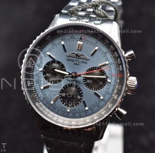 Navitimer SS 43mm BLS 1:1 Best Edition Blue Dial on SS Bracelet A7750