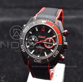 OM Factory Best Edition Omega Planet Ocean Chronograph with Functional 3:00 Subdial Counter Volvo Ocean 2017/2018 Race Deep Black Edition