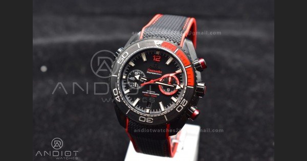 OM Factory Best Edition Omega Planet Ocean Chronograph with Functional 3:00 Subdial Counter Volvo Ocean 2017/2018 Race Deep Black Edition