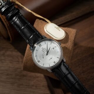 Omega De Ville Prestige Power Reserve Replica 11 Watches White Dial Leather Strap 39.5mm - Đồng Hồ Replica 1:1