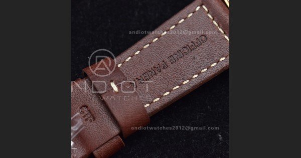 PAM968 V Bronzo VSF 1:1 Best Edition Brown Ceramic Bezel and Dial on Brown Calfskin Strap P.9010 Clone