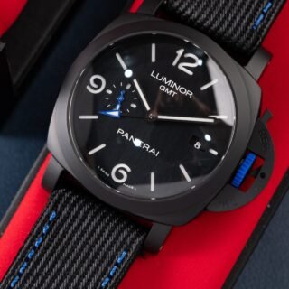 Panerai Luminor GMT PAM1176 Carbon Copies Watches Fabic Strap VS Factory 44mm - Đồng Hồ Replica 1:1