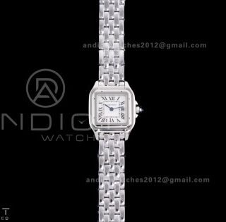 Panthère 22mm BVF 1:1 Best Edition SS White Dial on SS Bracelet Ronda Quartz