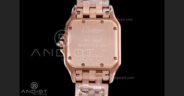 Panthère 27mm BVF 1:1 Best Edition RG White Dial Diamonds Bezel on RG Bracelet Ronda Quartz