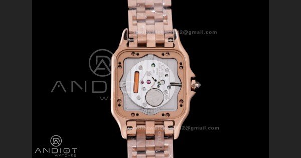 Panthère 27mm BVF 1:1 Best Edition RG White Dial Diamonds Bezel on RG Bracelet Ronda Quartz