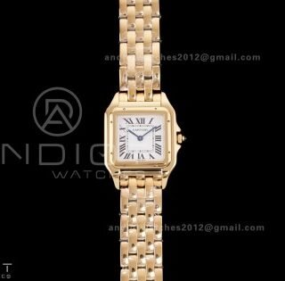 Panthère 27mm BVF 1:1 Best Edition YG White Dial on YG Bracelet Ronda Quartz