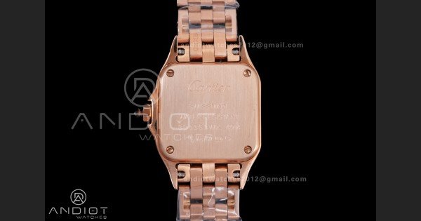 Panthère Ladies 22mm RG AF 1:1 Best Edition White Dial Diamonds Bezel on RG Bracelet Ronda Quartz