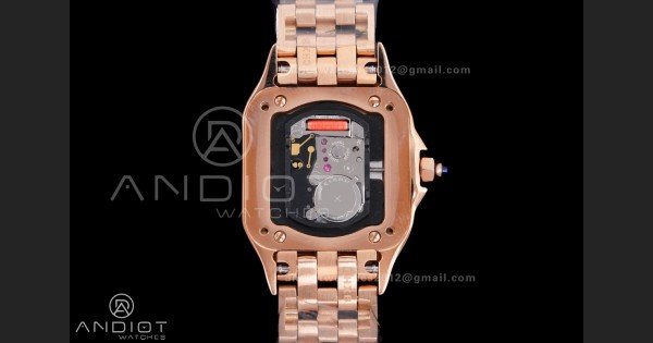 Panthère Ladies 22mm RG AF 1:1 Best Edition White Dial Diamonds Bezel on RG Bracelet Ronda Quartz