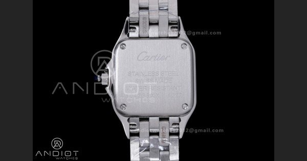 Panthère Ladies 22mm SS AF 1:1 Best Edition White Dial Diamonds Bezel on SS Bracelet Ronda Quartz