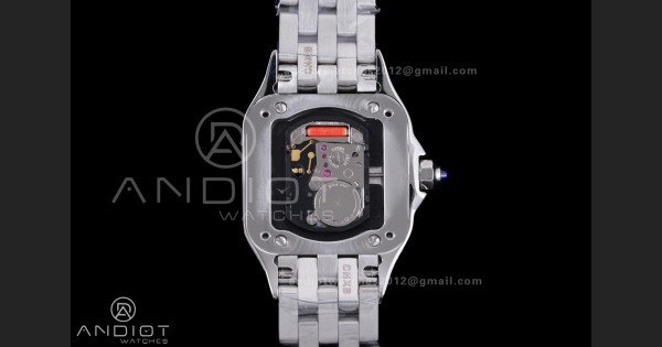 Panthère Ladies 22mm SS AF 1:1 Best Edition White Dial Diamonds Bezel on SS Bracelet Ronda Quartz