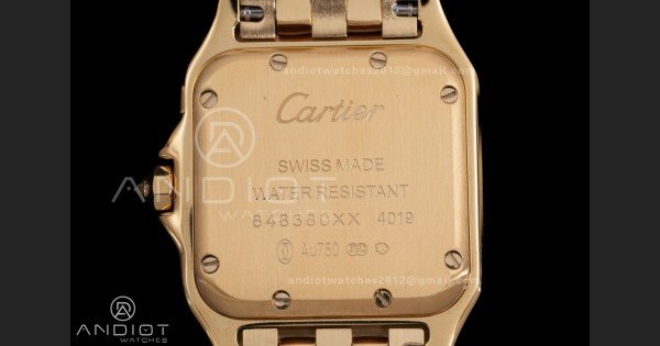 Panthère Ladies 27mm YG AF 1:1 Best Edition White Dial Diamonds Bezel on YG Bracelet Ronda Quartz