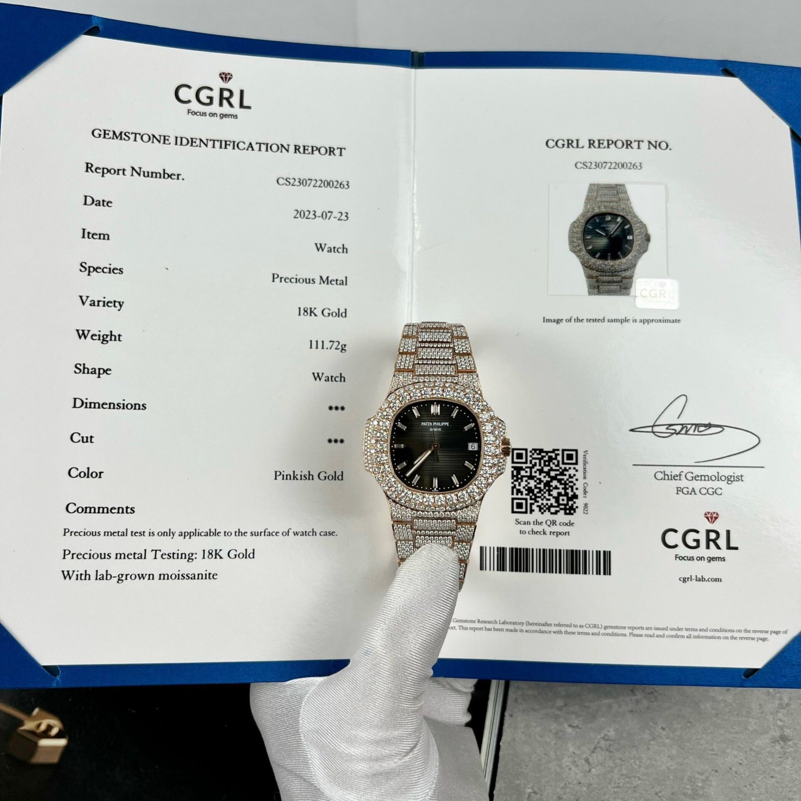 Patek Philippe 5711 Replica Watch With Moissanite Diamond Refined 3K 40mm - Đồng Hồ Replica 1:1