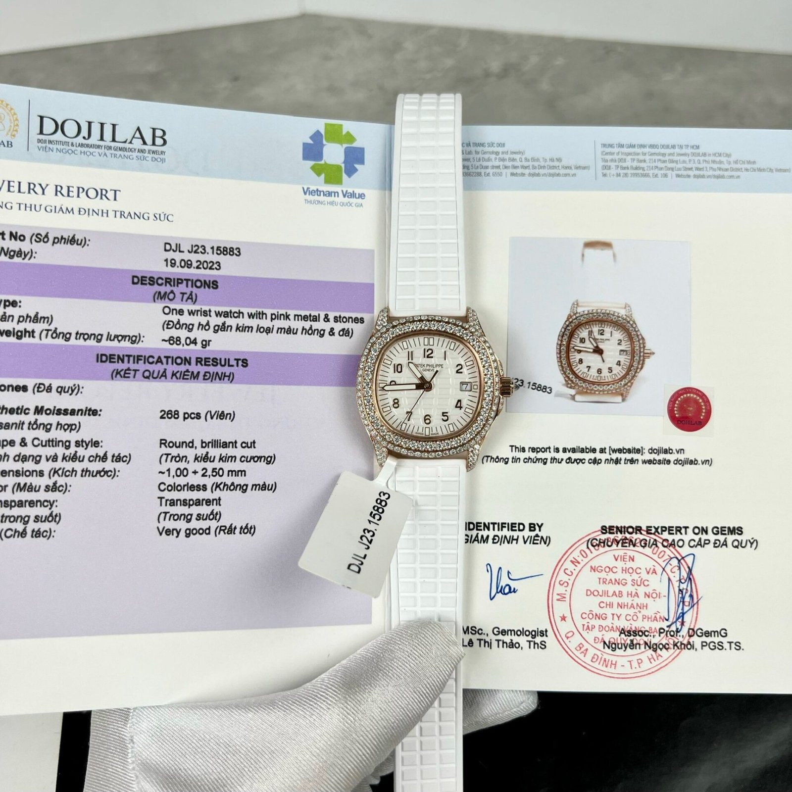 Patek Philippe Aquanaut 5069R With Moissanite Replica Watch PPF 35.2mm - Đồng Hồ Replica 1:1