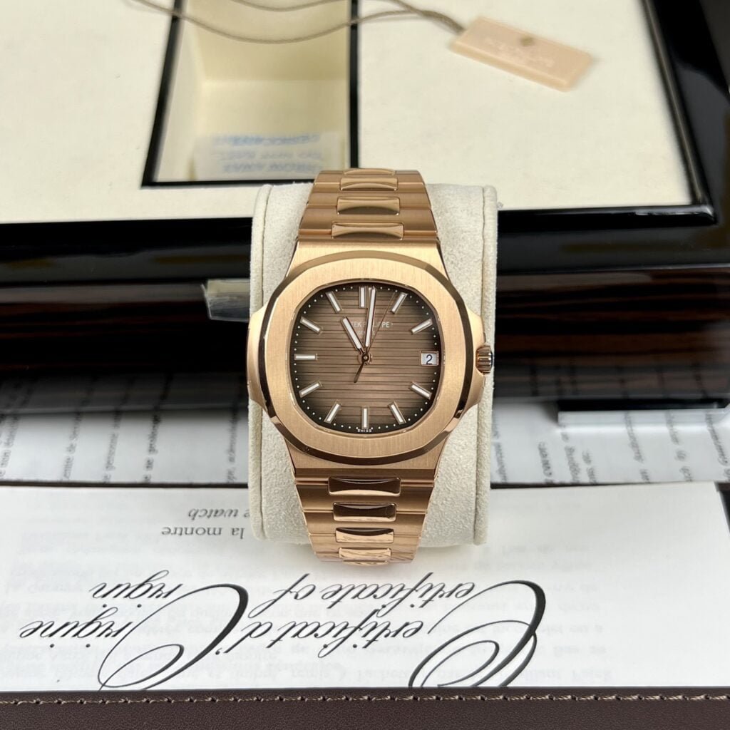 Patek Philippe Best Replica Watch Nautilus 5711 Gold Wrapped Brown Dial 3K Factory 40mm - Đồng Hồ Replica 1:1