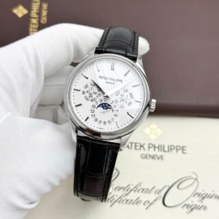 Patek Philippe Grand Complications 5327 White Imitation Watches Leather Strap 3K Factory 40mm - Đồng Hồ Replica 1:1