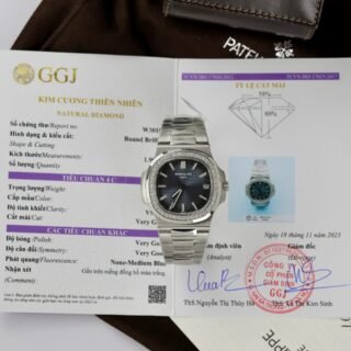 Patek Philippe Nautilus 5711 Blue Dial Copies Watch Diamonds Natual Custom 40mm - Đồng Hồ Replica 1:1