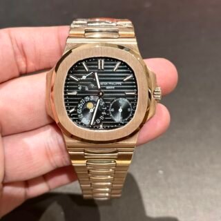 Patek Philippe Nautilus 5712 Replica Watch Black Dial GR Factory 40mm - Đồng Hồ Replica 1:1