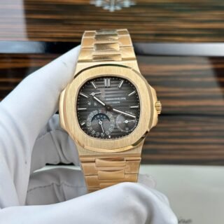 Patek Philippe Nautilus 5712R Imitation Watches Gray Dial Metal Wire Engraving Machine PPF Factory 40mm - Đồng Hồ Replica 1:1