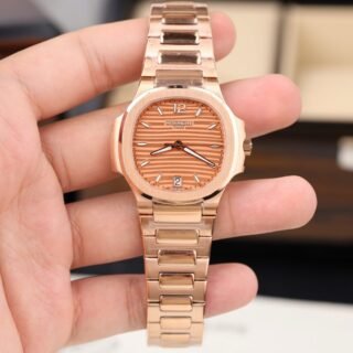 Patek Philippe Nautilus 7118 Fake Watch Pink Orange Dial Automatic Movement GR Factory 35.2mm - Đồng Hồ Replica 1:1