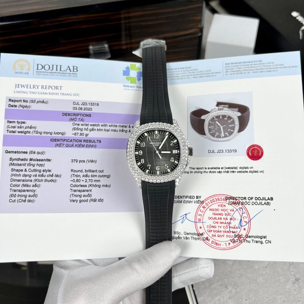 Patek Philippe Replica Watch Aquanaut 5167 Custom Moissanite Diamonds 3K Factory 40mm - Đồng Hồ Replica 1:1