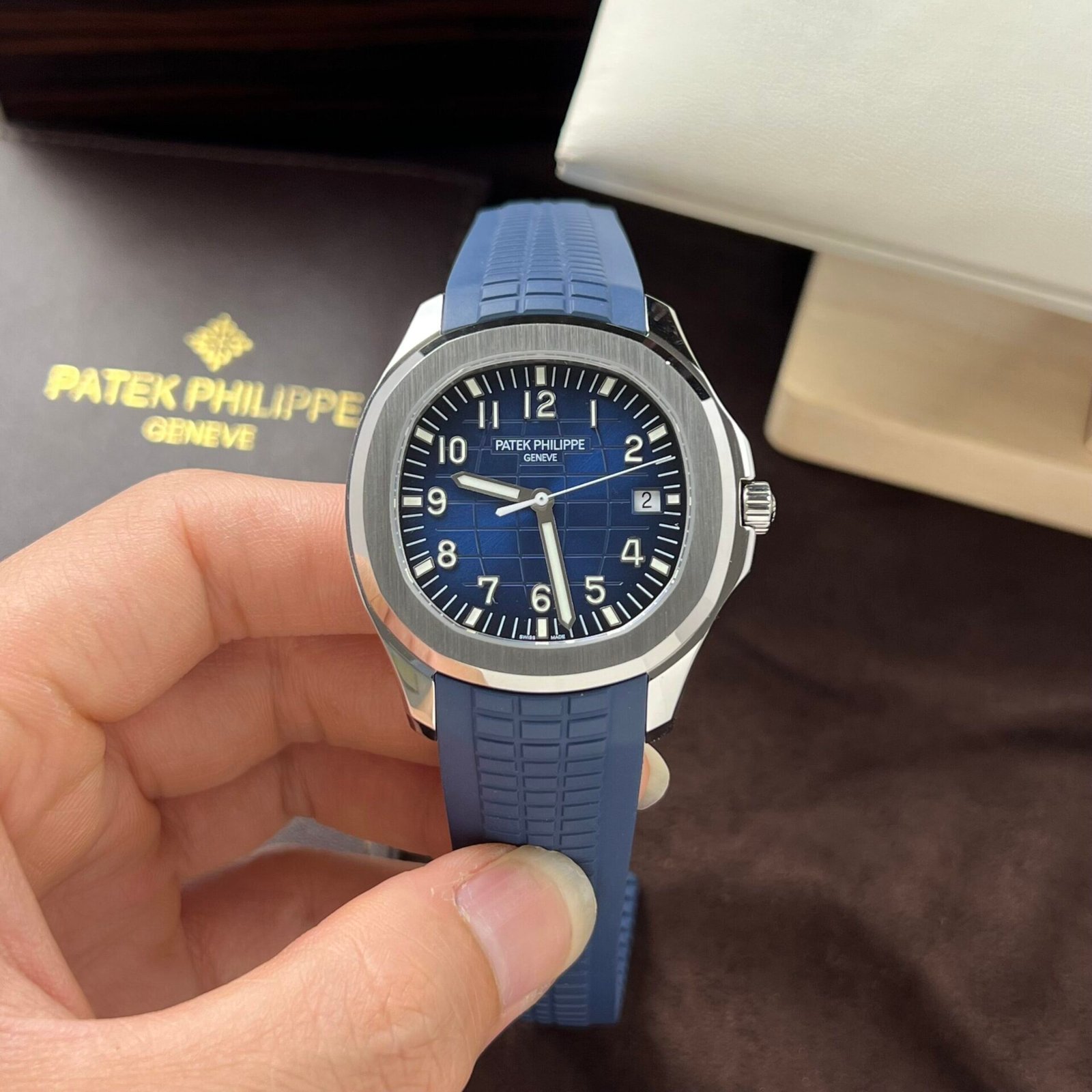 Patek Philippe Replica Watch Aquanaut 5168G Blue Dial 3K Factory 42mm - Đồng Hồ Replica 1:1