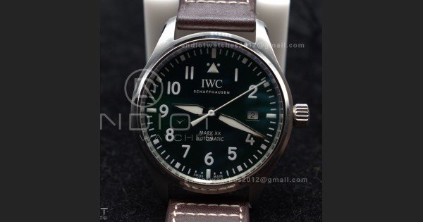 Pilot Mark XX IW328205 ZF 1:1 Best Edition Green Dial on Brown Leather Strap A32111