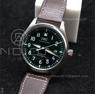 Pilot Mark XX IW328205 ZF 1:1 Best Edition Green Dial on Brown Leather Strap A32111