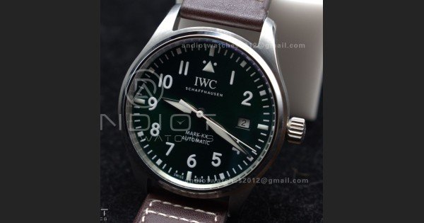 Pilot Mark XX IW328205 ZF 1:1 Best Edition Green Dial on Brown Leather Strap A32111